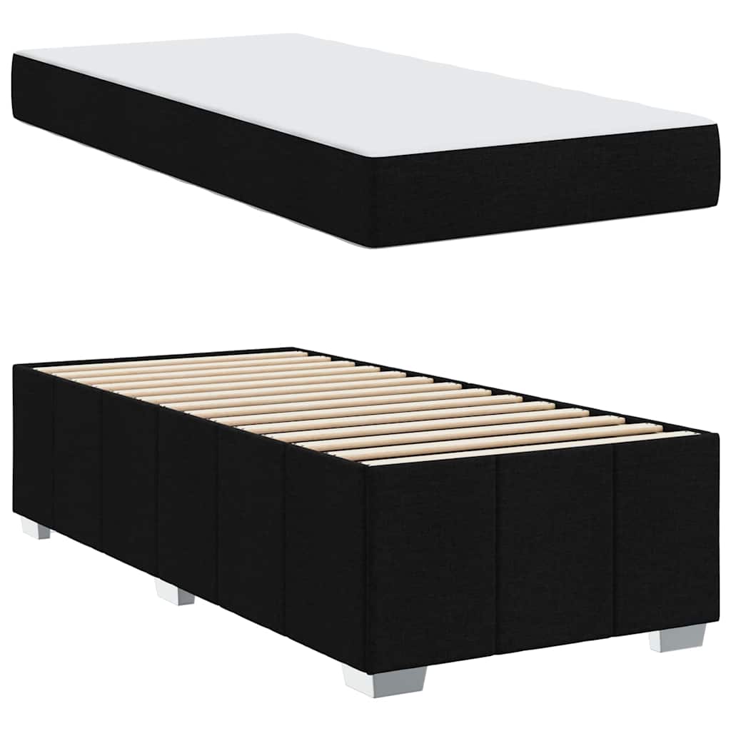 vidaXL Σκελετός Κρεβατιού με στρώμα Μαύρο 120 x 190 cm ύφασμα