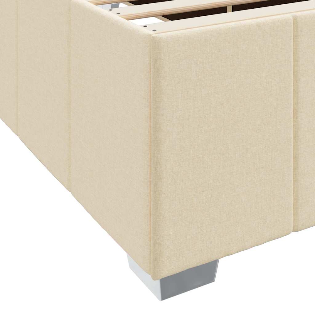 vidaXL Σκελετός Κρεβατιού με στρώμα Κρεμ 120 x 190 cm ύφασμα