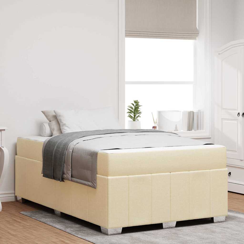 vidaXL Σκελετός Κρεβατιού με στρώμα Κρεμ 120 x 190 cm ύφασμα