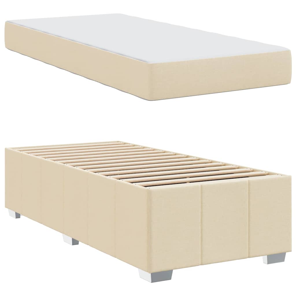 vidaXL Σκελετός Κρεβατιού με στρώμα Κρεμ 120 x 190 cm ύφασμα