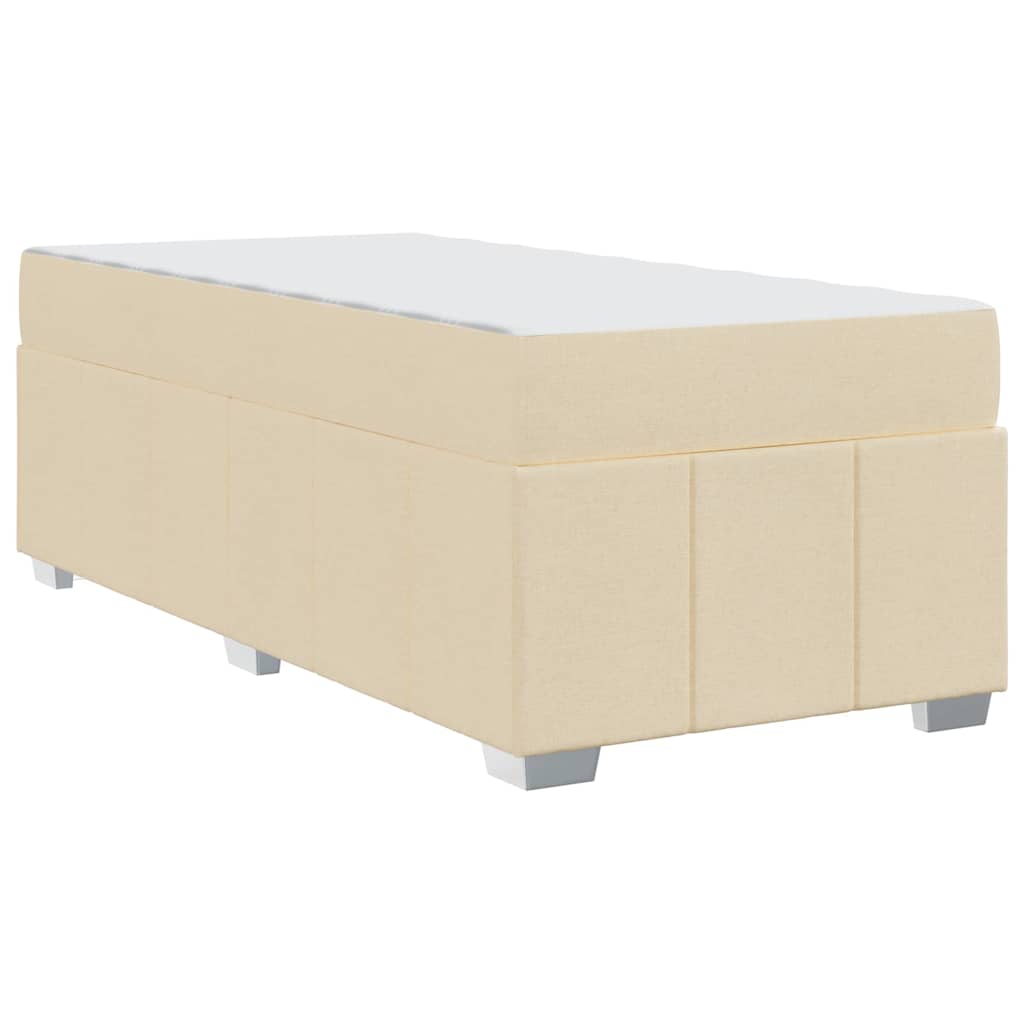 vidaXL Σκελετός Κρεβατιού με στρώμα Κρεμ 120 x 190 cm ύφασμα