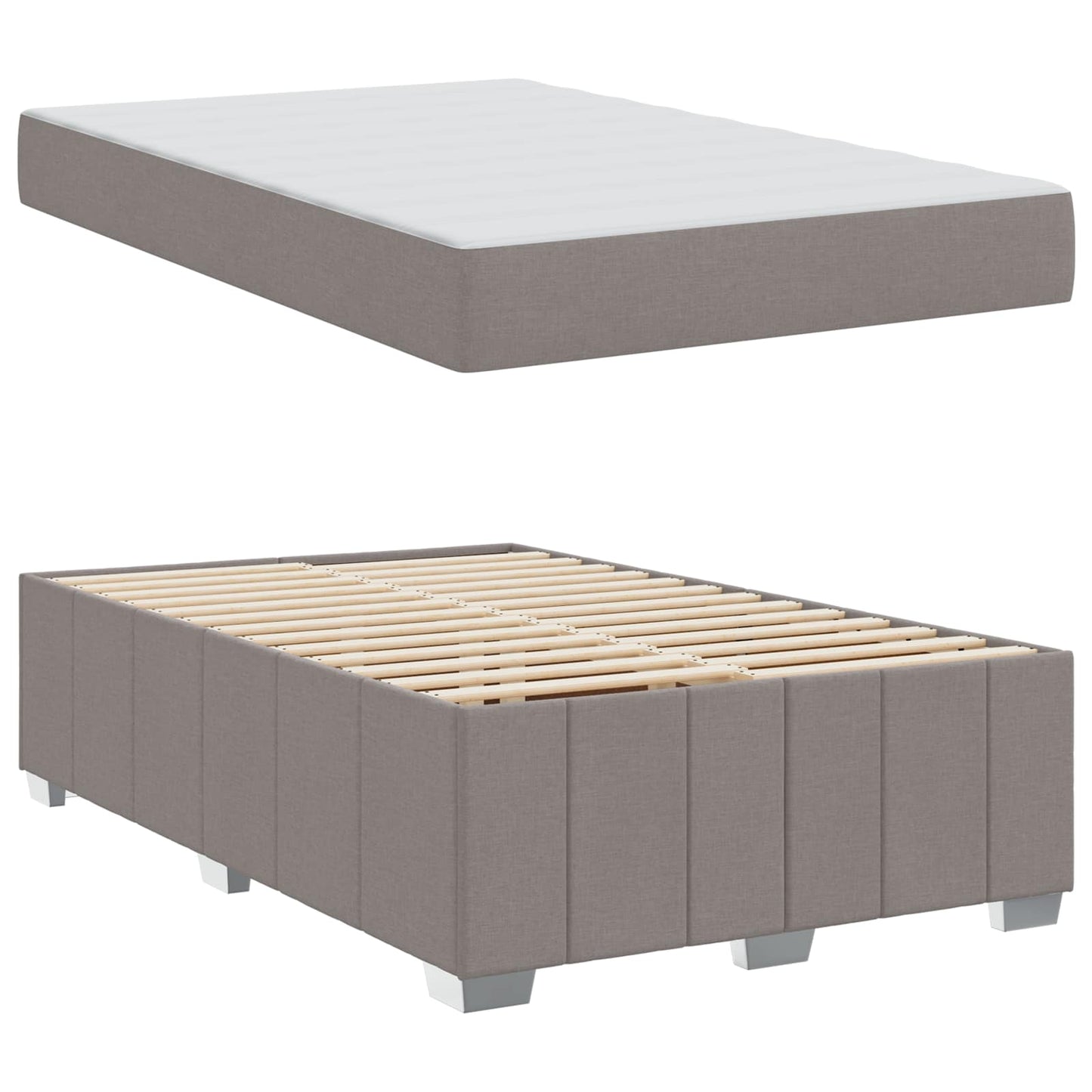 vidaXL Σκελετός Κρεβατιού με στρώμα Taupe 120 x 200 cm ύφασμα