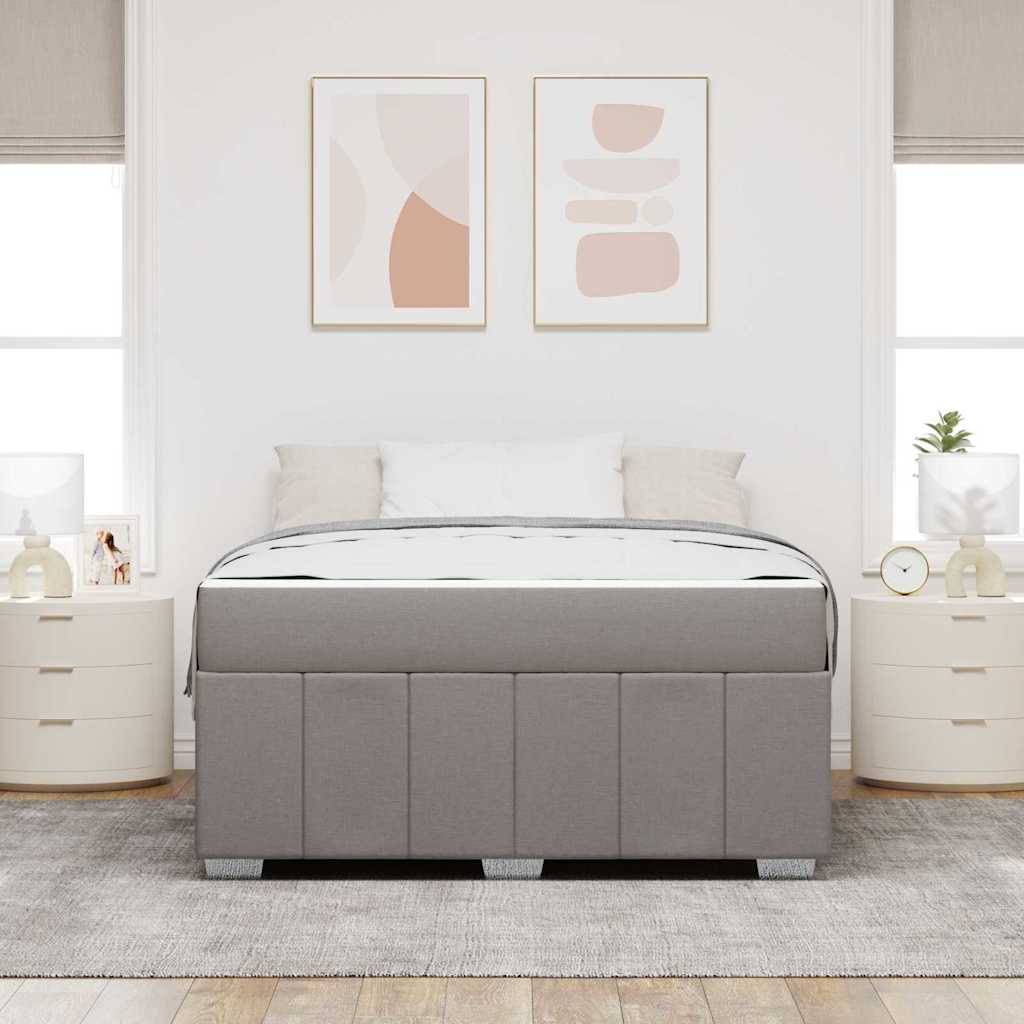 vidaXL Σκελετός Κρεβατιού με στρώμα Taupe 140 x 200 cm ύφασμα