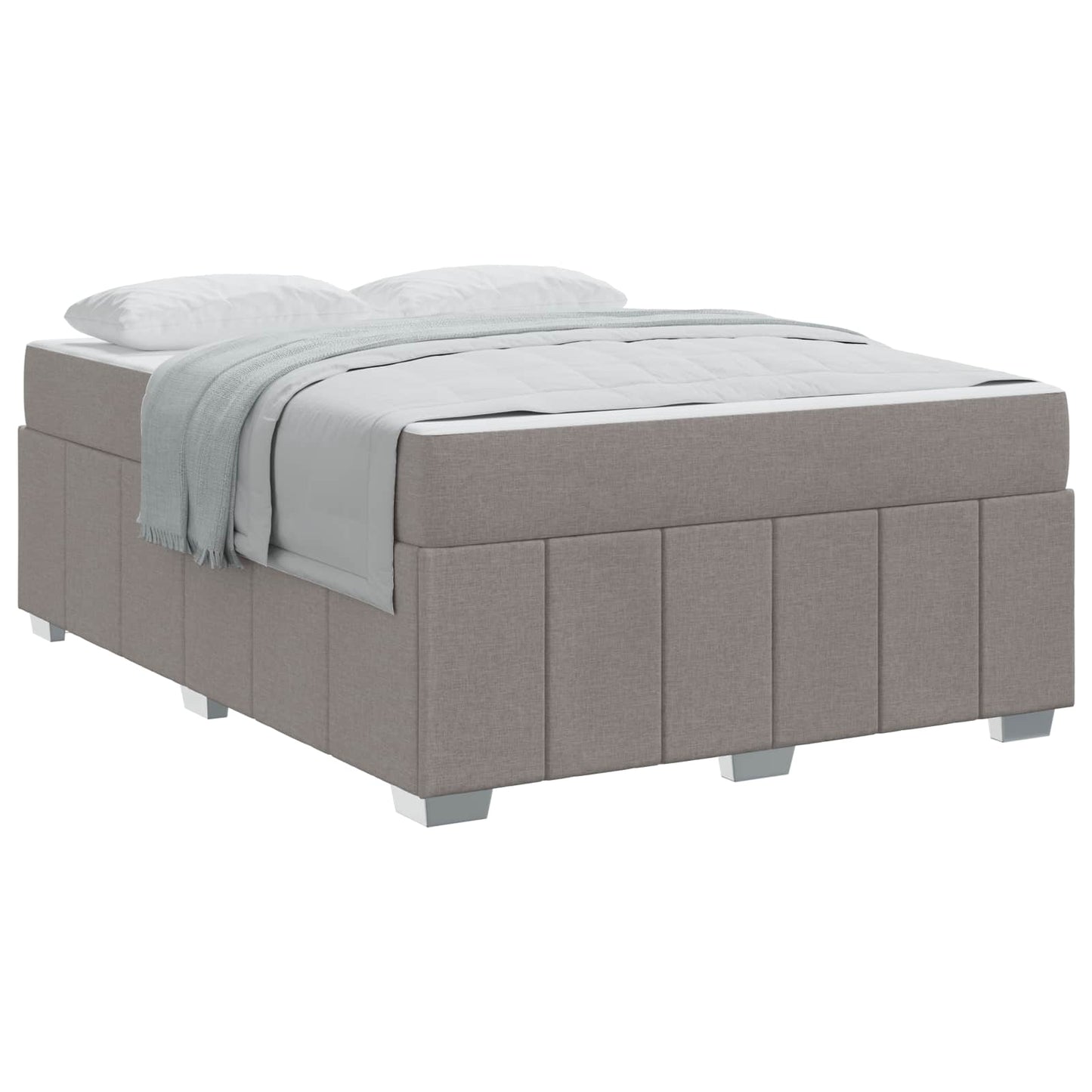 vidaXL Σκελετός Κρεβατιού με στρώμα Taupe 140 x 200 cm ύφασμα