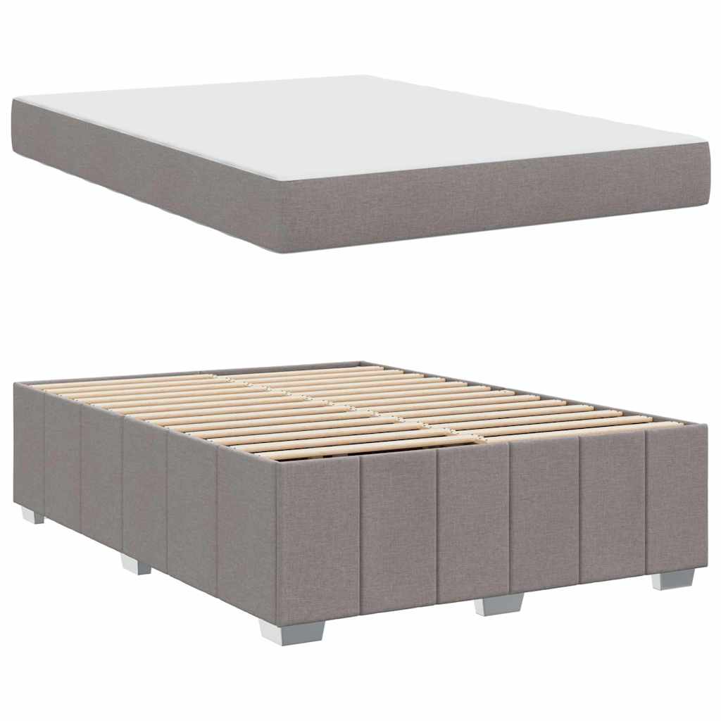 vidaXL Σκελετός Κρεβατιού με στρώμα Taupe 140 x 200 cm ύφασμα