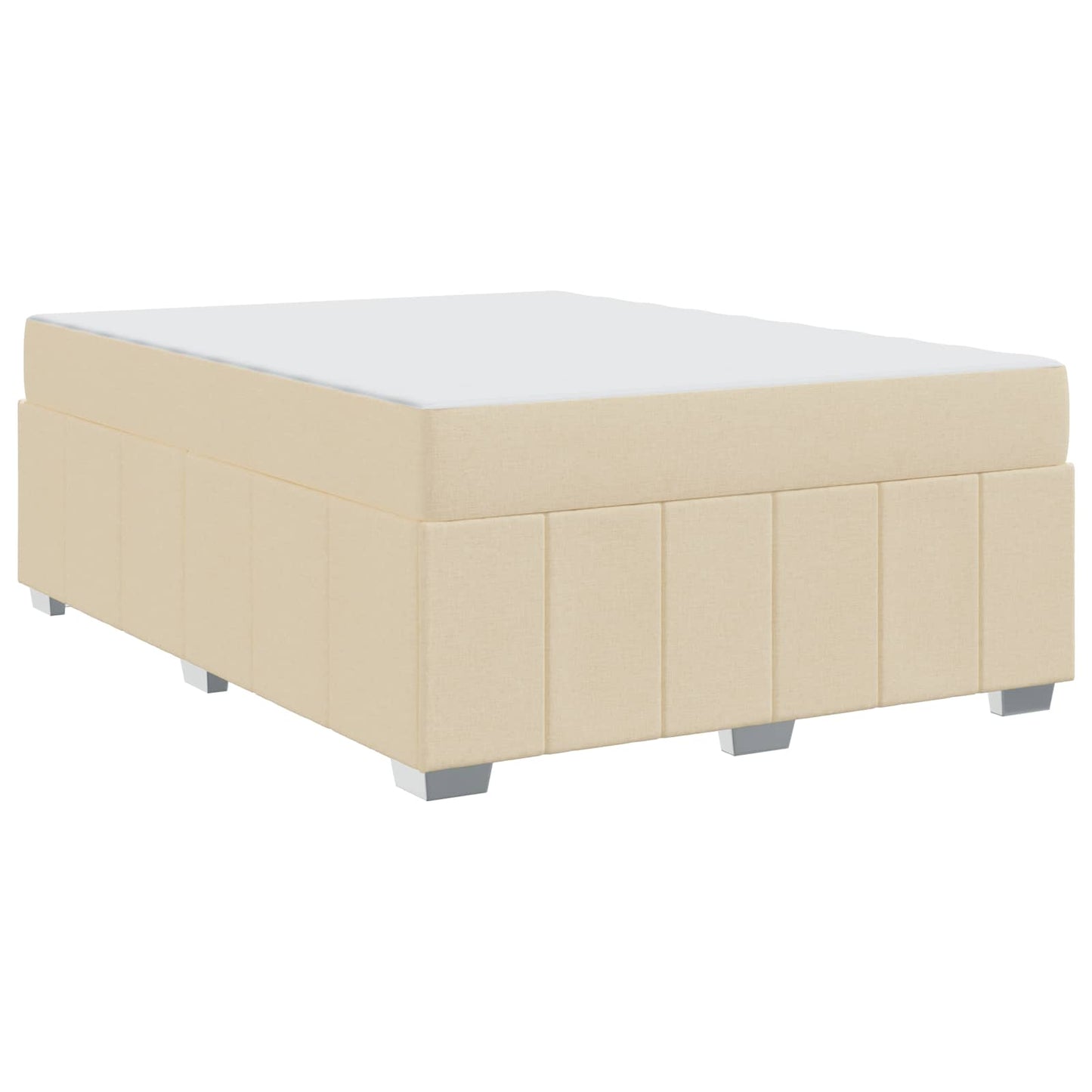vidaXL Σκελετός Κρεβατιού με στρώμα Κρεμ 160 x 200 cm ύφασμα