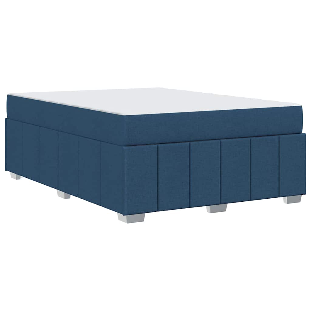 vidaXL Σκελετός Κρεβατιού με στρώμα Μπλε 160 x 200 cm ύφασμα