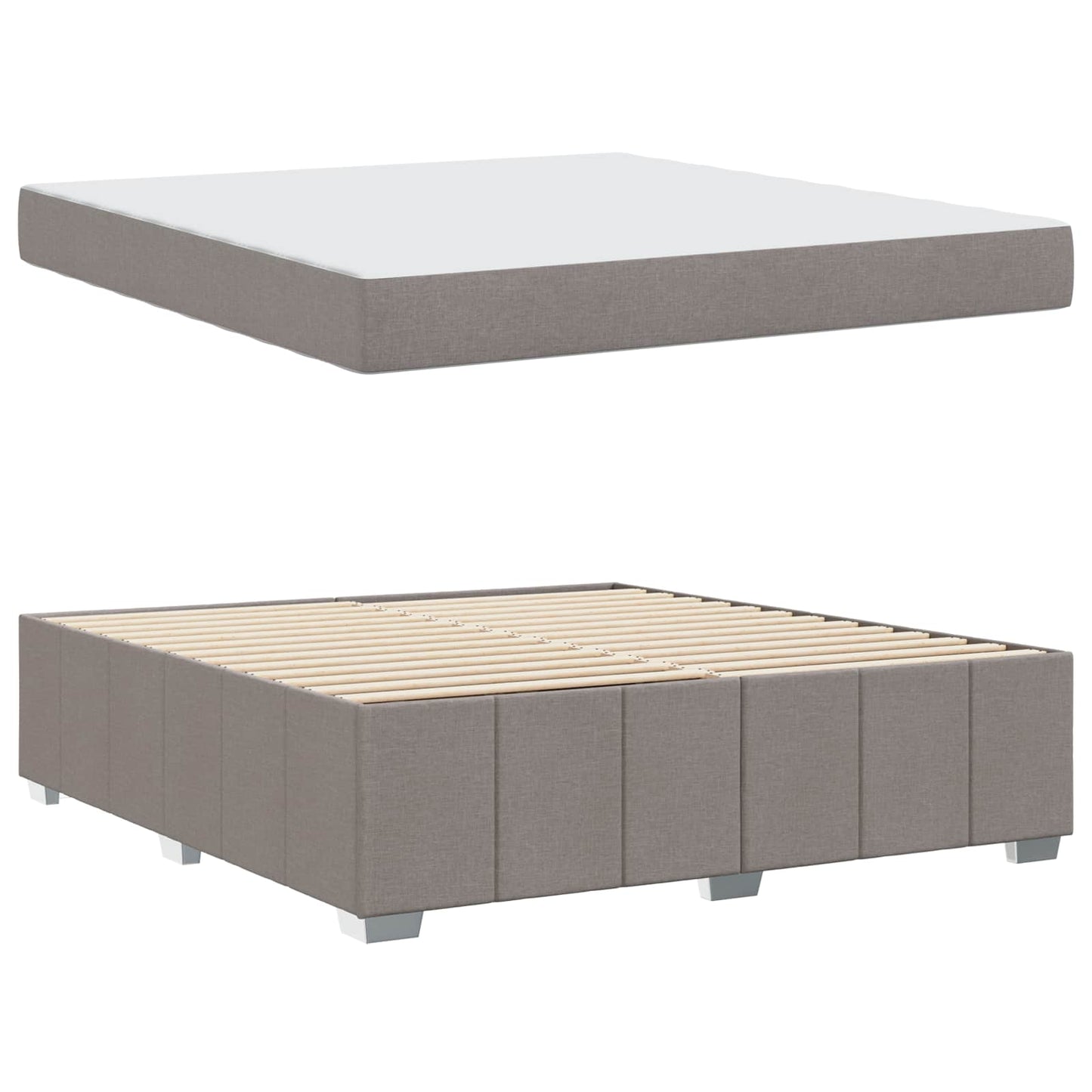 vidaXL Σκελετός Κρεβατιού με στρώμα Taupe 180 x 200 cm ύφασμα