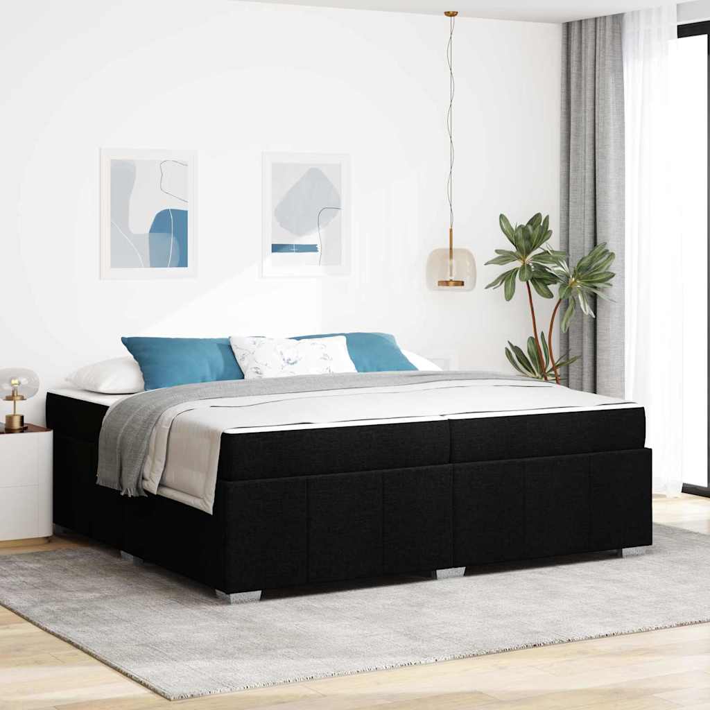 vidaXL Σκελετός Κρεβατιού με στρώμα Μαύρο 200 x 200 cm ύφασμα