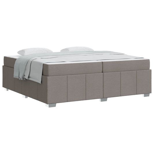 vidaXL Σκελετός Κρεβατιού με στρώμα Taupe 200 x 200 cm ύφασμα