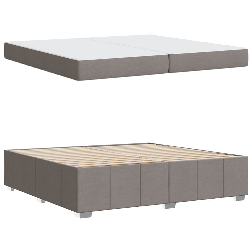 vidaXL Σκελετός Κρεβατιού με στρώμα Taupe 200 x 200 cm ύφασμα