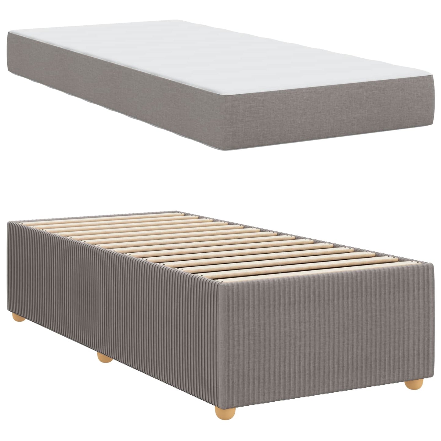 vidaXL Σκελετός Κρεβατιού με στρώμα Taupe 80 x 200 cm ύφασμα