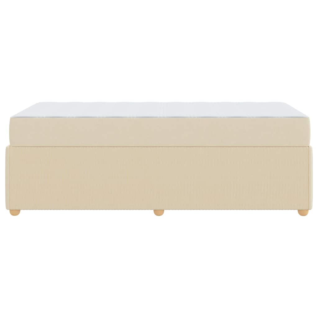 vidaXL Σκελετός Κρεβατιού με στρώμα Κρεμ 80 x 200 cm ύφασμα
