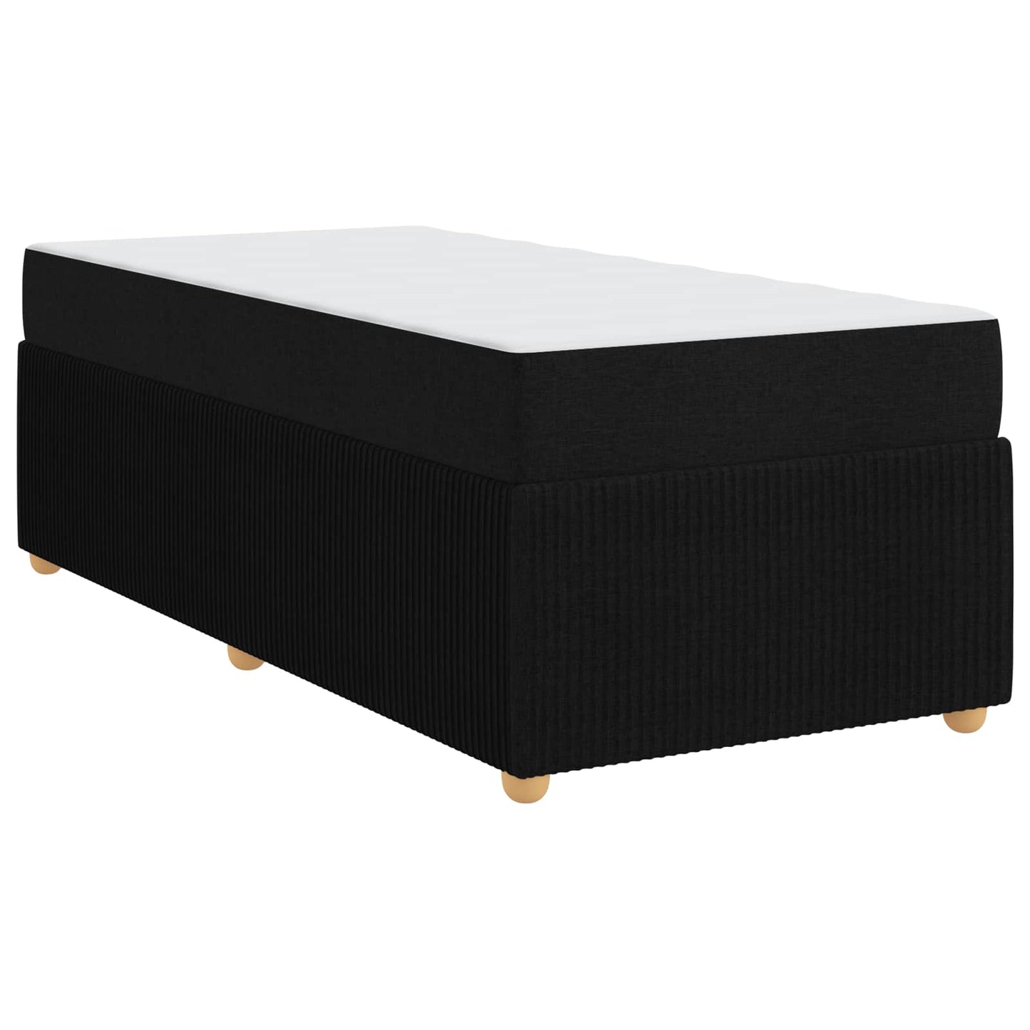 vidaXL Σκελετός Κρεβατιού με στρώμα Μαύρο 90 x 190 cm ύφασμα