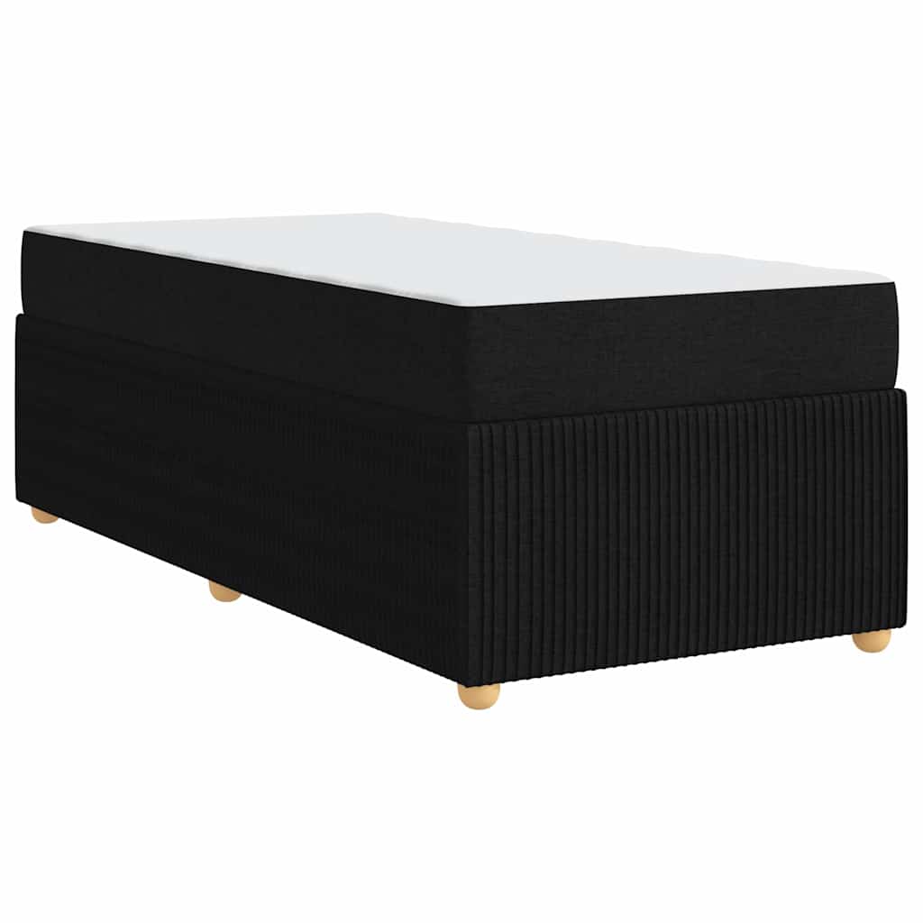 vidaXL Σκελετός Κρεβατιού με στρώμα Μαύρο 90 x 190 cm ύφασμα