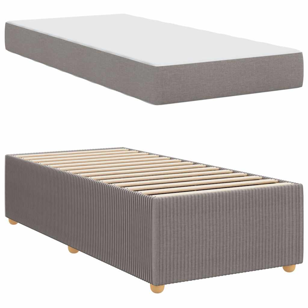 vidaXL Σκελετός Κρεβατιού με στρώμα Taupe 90 x 190 cm ύφασμα