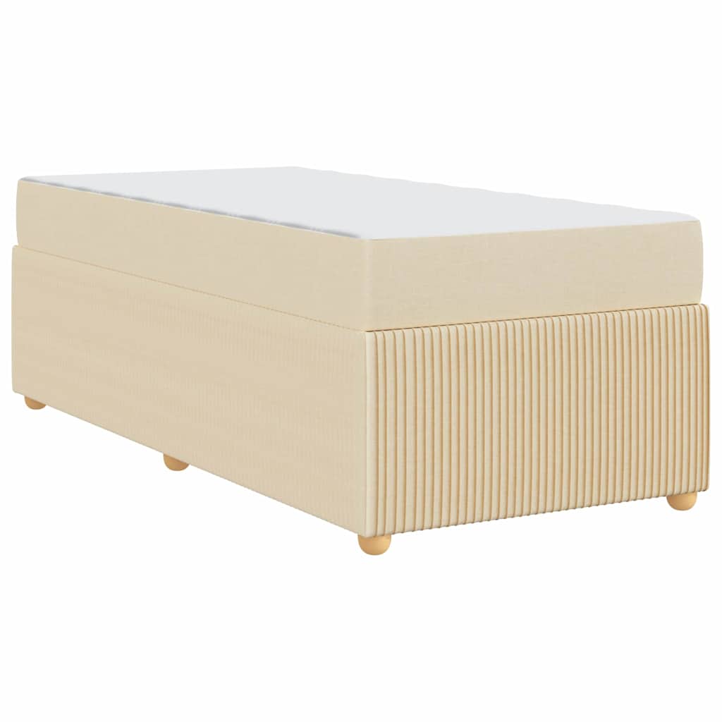 vidaXL Σκελετός Κρεβατιού με στρώμα Κρεμ 90 x 190 cm ύφασμα
