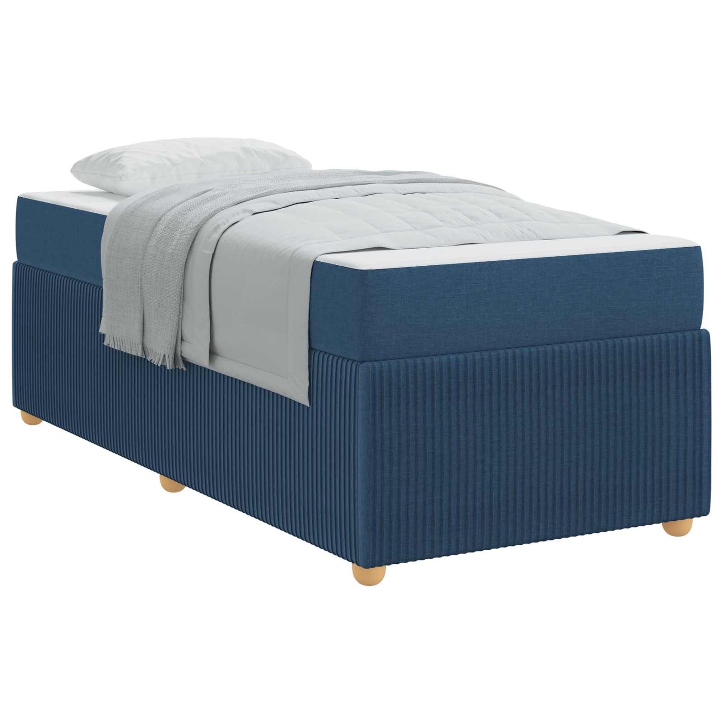 vidaXL Σκελετός Κρεβατιού με στρώμα Μπλε 90 x 190 cm ύφασμα