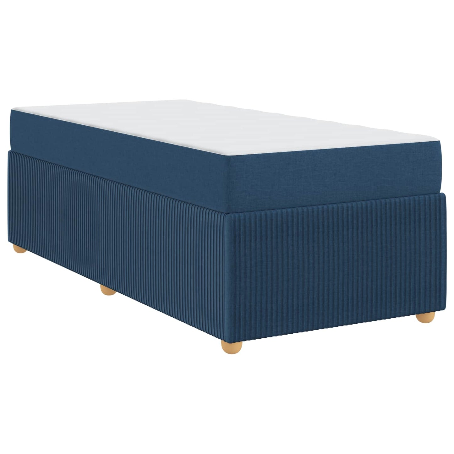 vidaXL Σκελετός Κρεβατιού με στρώμα Μπλε 90 x 190 cm ύφασμα