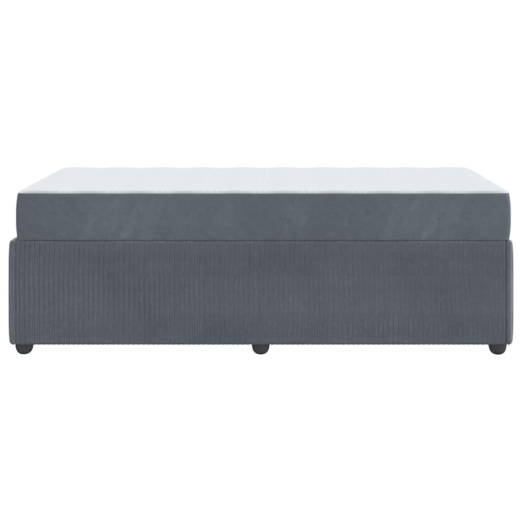 vidaXL Σκελετός Κρεβατιού με στρώμα Σκούρο Γκρι 90 x 190 cm ύφασμα