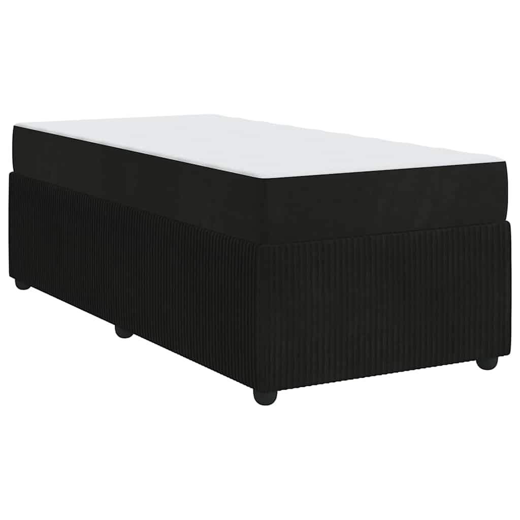 vidaXL Σκελετός κρεβατιού με στρώμα Μαύρο 90 x 190 cm Βελούδο