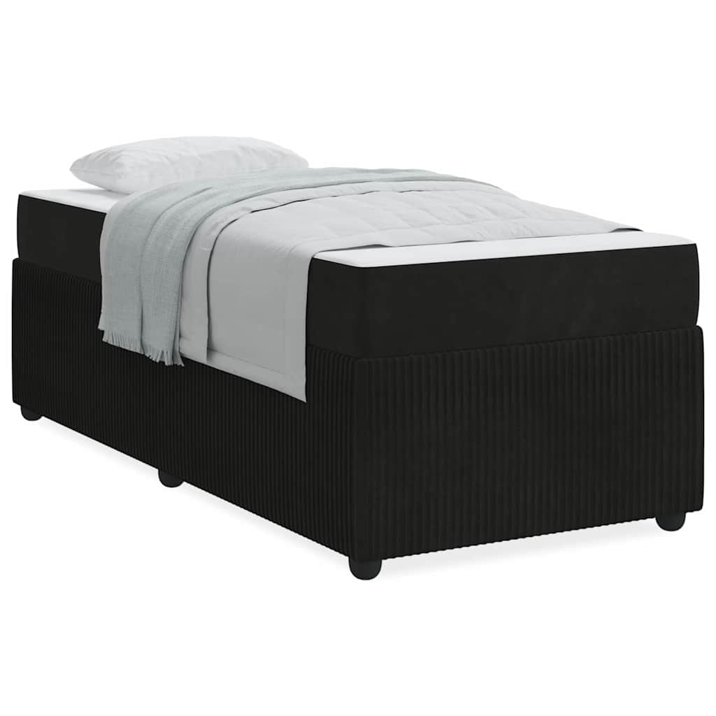 vidaXL Σκελετός κρεβατιού με στρώμα Μαύρο 90 x 190 cm Βελούδο