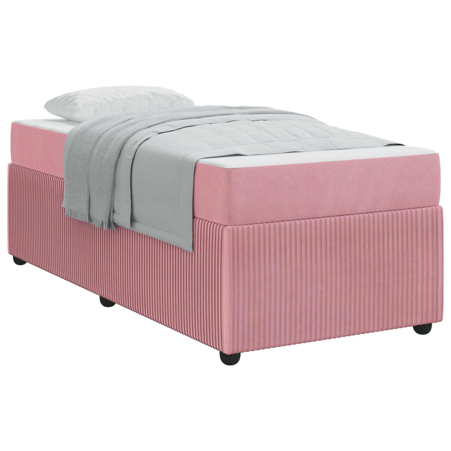 vidaXL Σκελετός Κρεβατιού Ροζ 90 x 190 cm ύφασμα