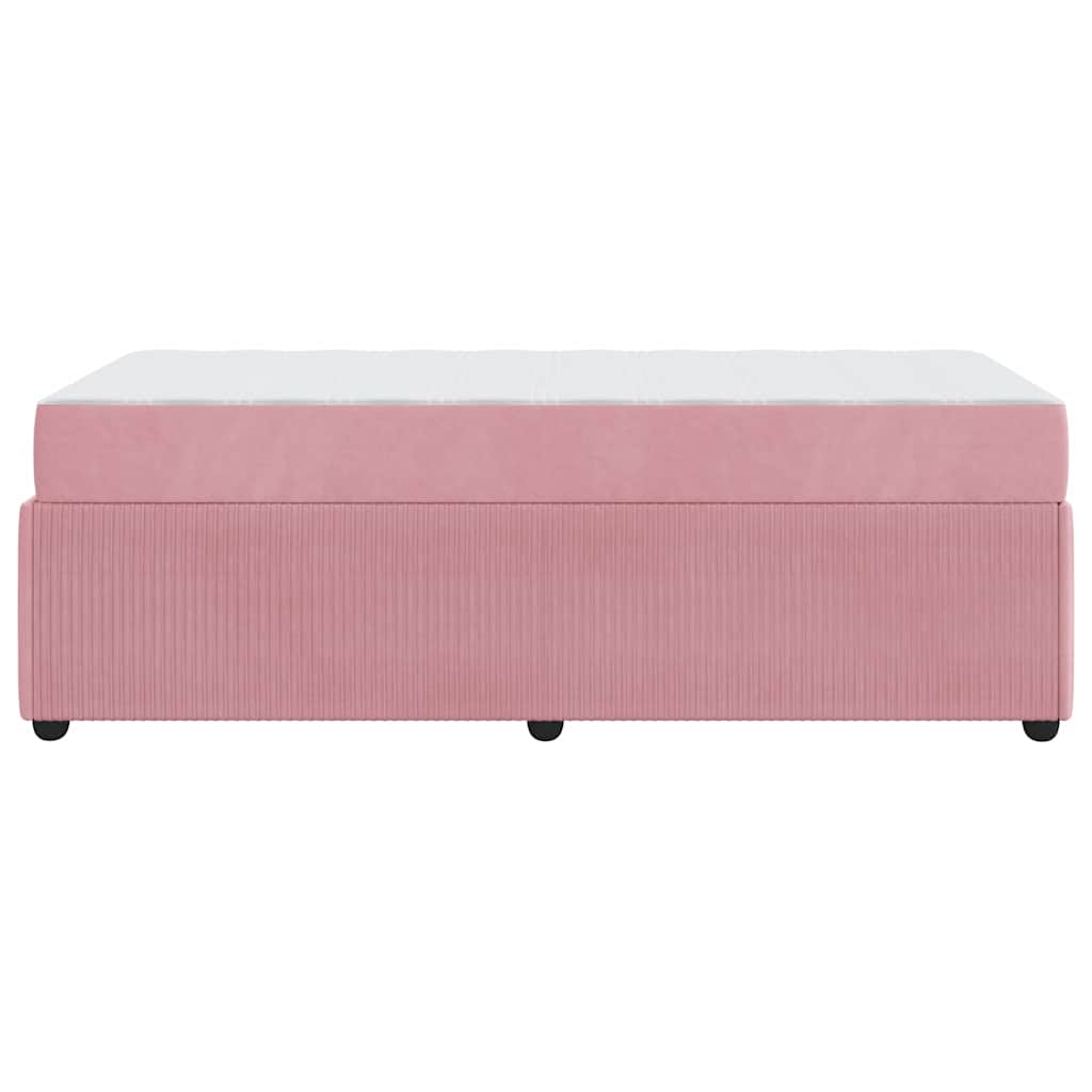 vidaXL Σκελετός Κρεβατιού Ροζ 90 x 190 cm ύφασμα