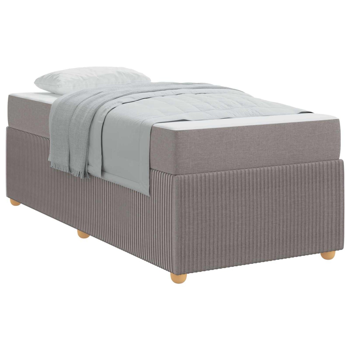 vidaXL Σκελετός Κρεβατιού με στρώμα Taupe 90 x 200 cm ύφασμα
