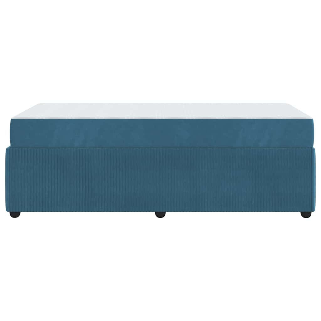 vidaXL Σκελετός Κρεβατιού με στρώμα Μπλε 90 x 200 cm ύφασμα
