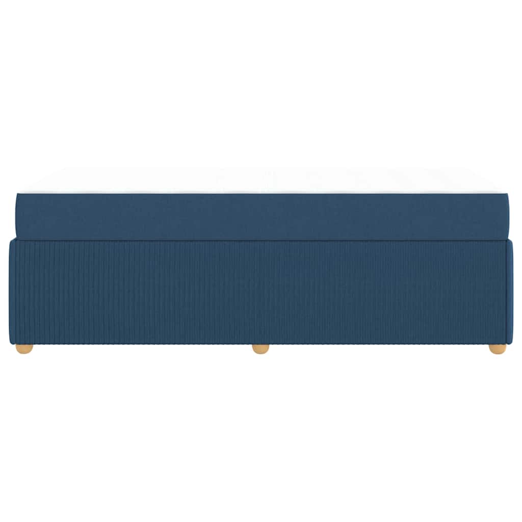 vidaXL Σκελετός Κρεβατιού με στρώμα Μπλε 100 x 200 cm ύφασμα