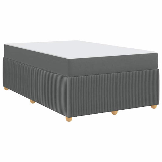 vidaXL Σκελετός κρεβατιού με στρώμα Σκούρο γκρι 120 x 190 cm ύφασμα
