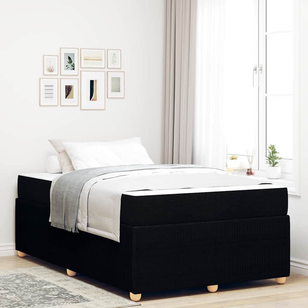 vidaXL Σκελετός κρεβατιού με στρώμα Μαύρο 120 x 190 cm ύφασμα