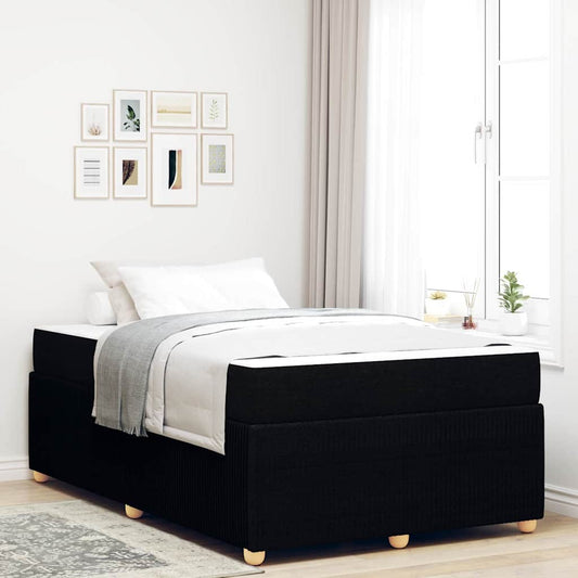vidaXL Σκελετός κρεβατιού με στρώμα Μαύρο 120 x 190 cm ύφασμα