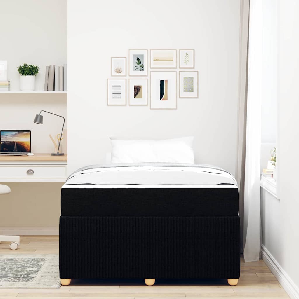 vidaXL Σκελετός κρεβατιού με στρώμα Μαύρο 120 x 190 cm ύφασμα