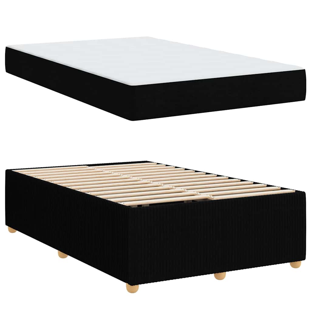 vidaXL Σκελετός κρεβατιού με στρώμα Μαύρο 120 x 190 cm ύφασμα