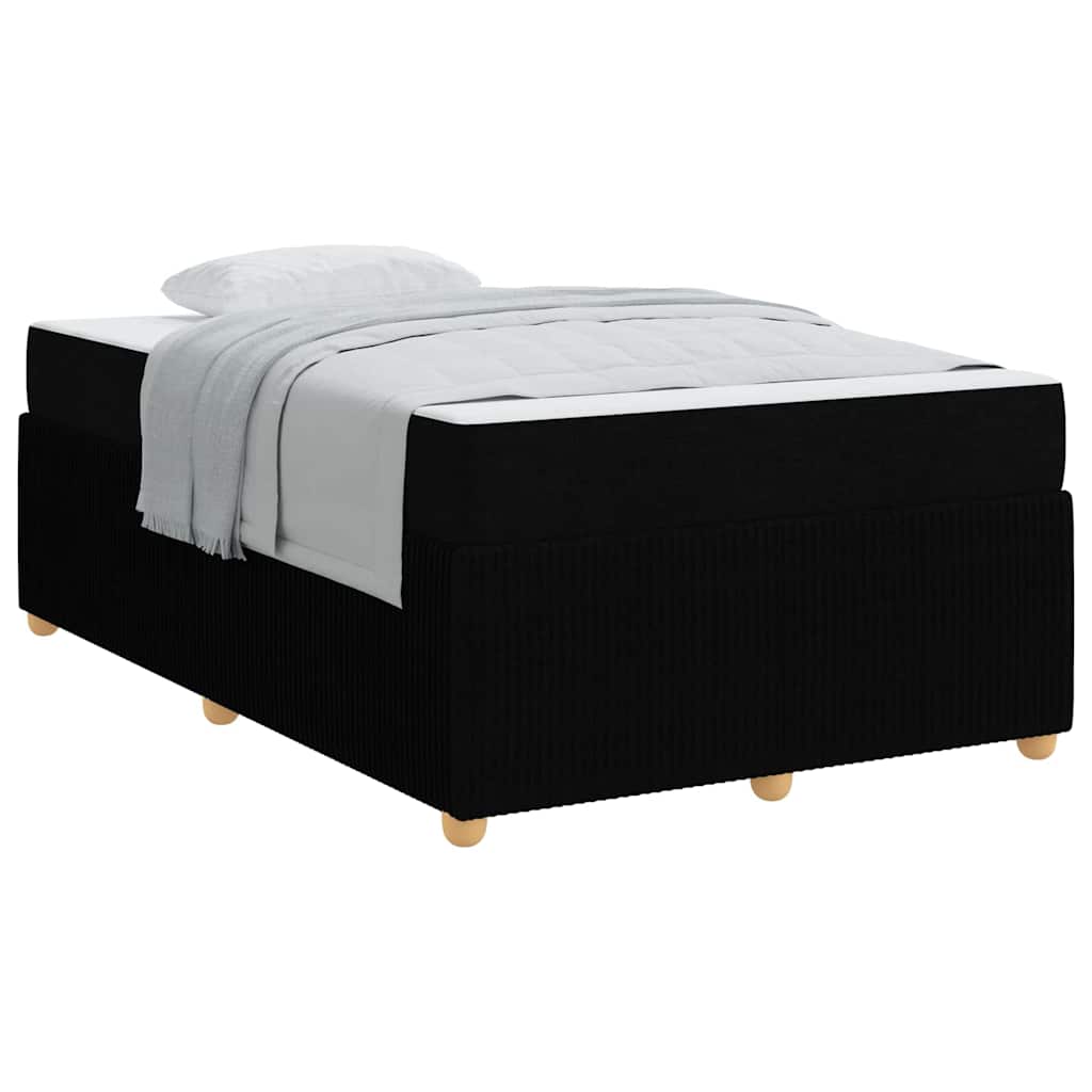 vidaXL Σκελετός κρεβατιού με στρώμα Μαύρο 120 x 190 cm ύφασμα