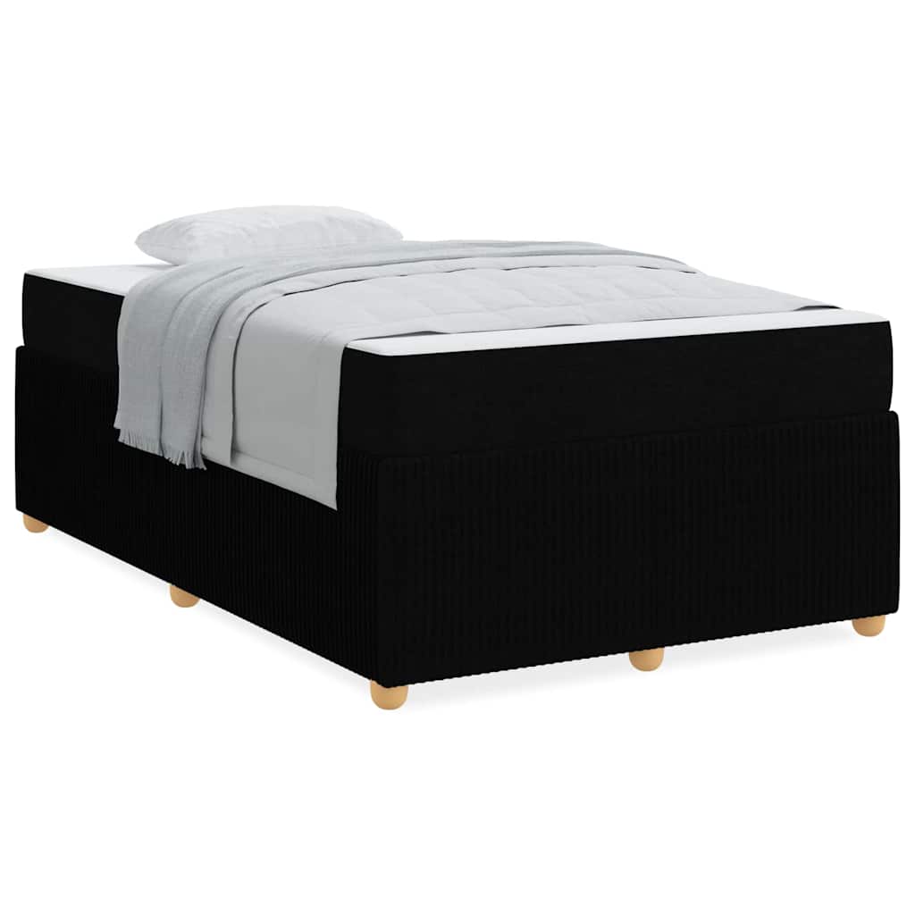 vidaXL Σκελετός κρεβατιού με στρώμα Μαύρο 120 x 190 cm ύφασμα