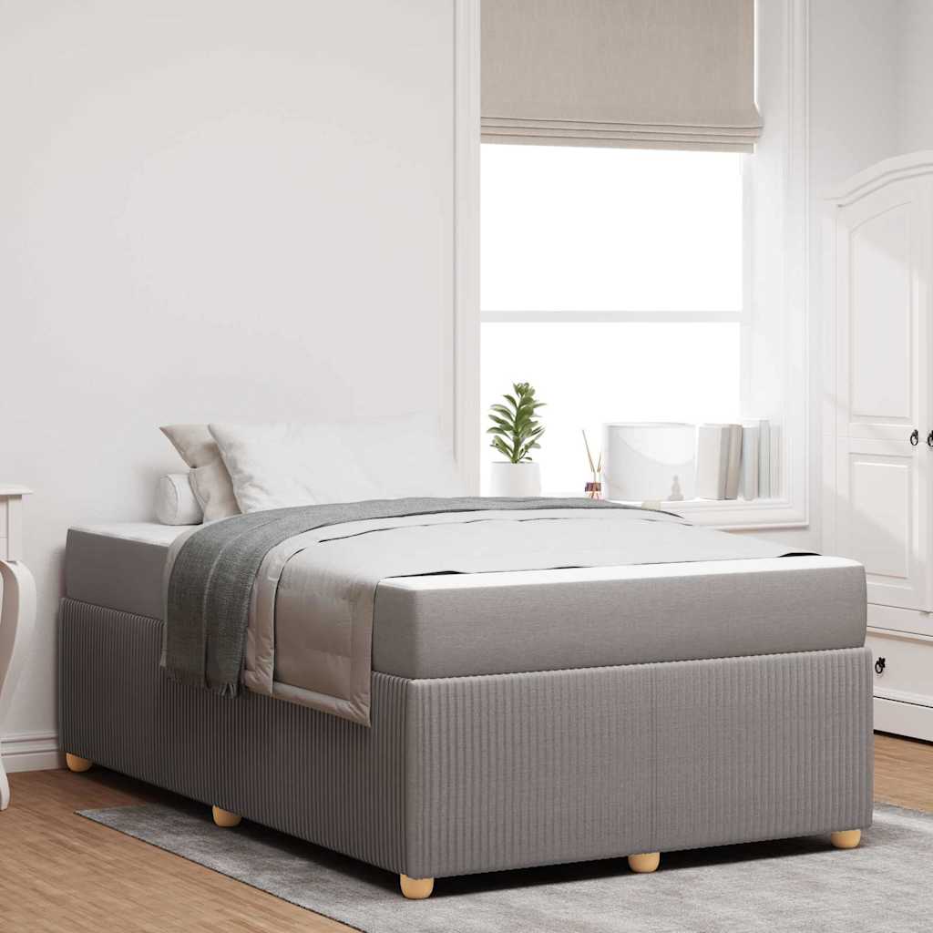 vidaXL Σκελετός Κρεβατιού με στρώμα Taupe 120 x 190 cm ύφασμα