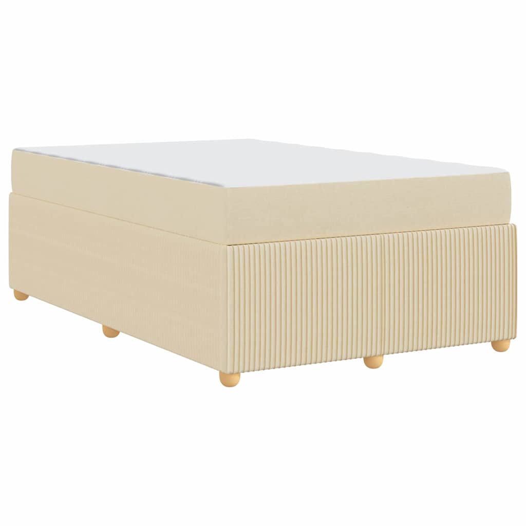 vidaXL Σκελετός Κρεβατιού με στρώμα Κρεμ 120 x 190 cm ύφασμα