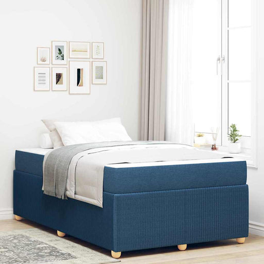 vidaXL Σκελετός Κρεβατιού με στρώμα Μπλε 120 x 190 cm ύφασμα