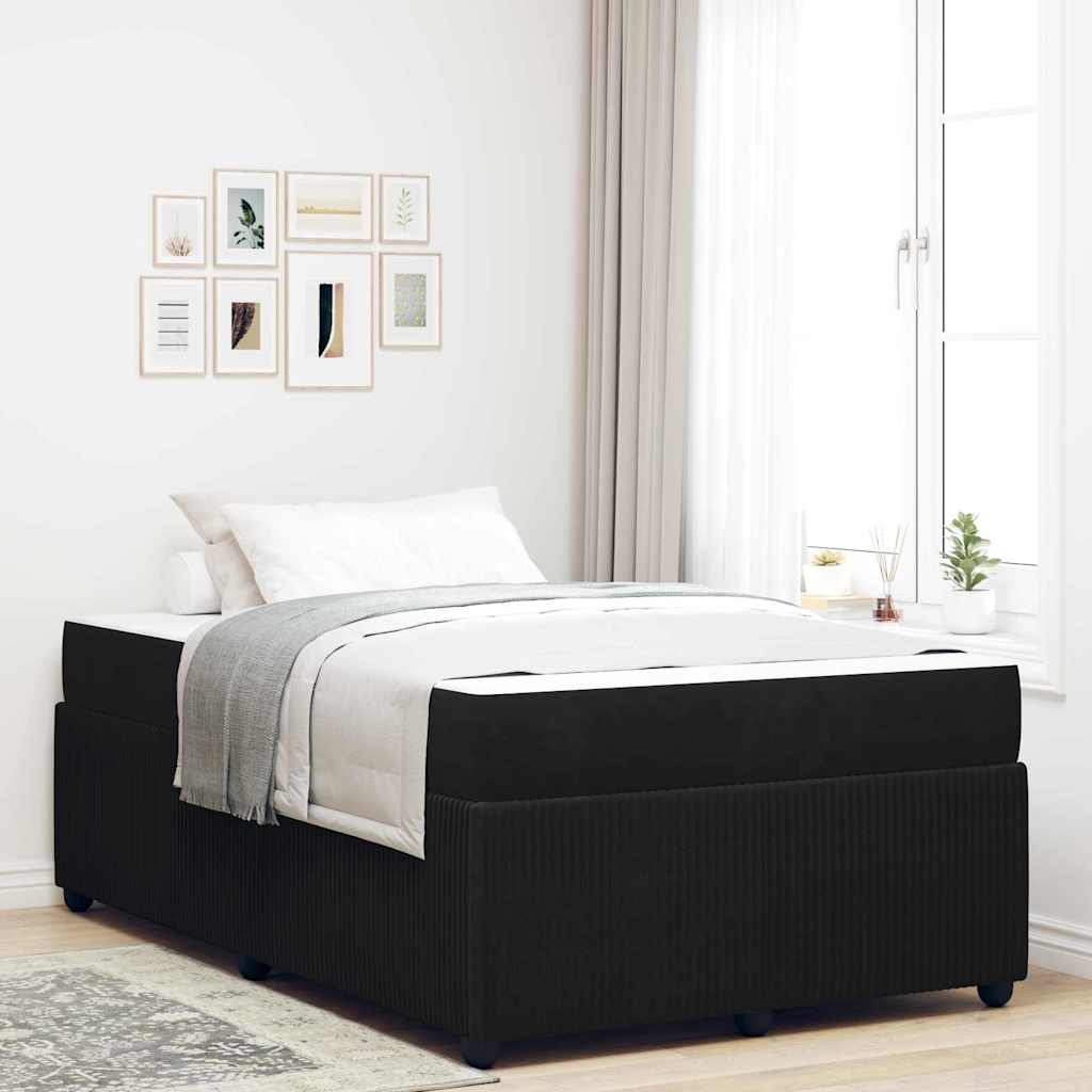 vidaXL Σκελετός Κρεβατιού με στρώμα Μαύρο 120 x 190 cm ύφασμα