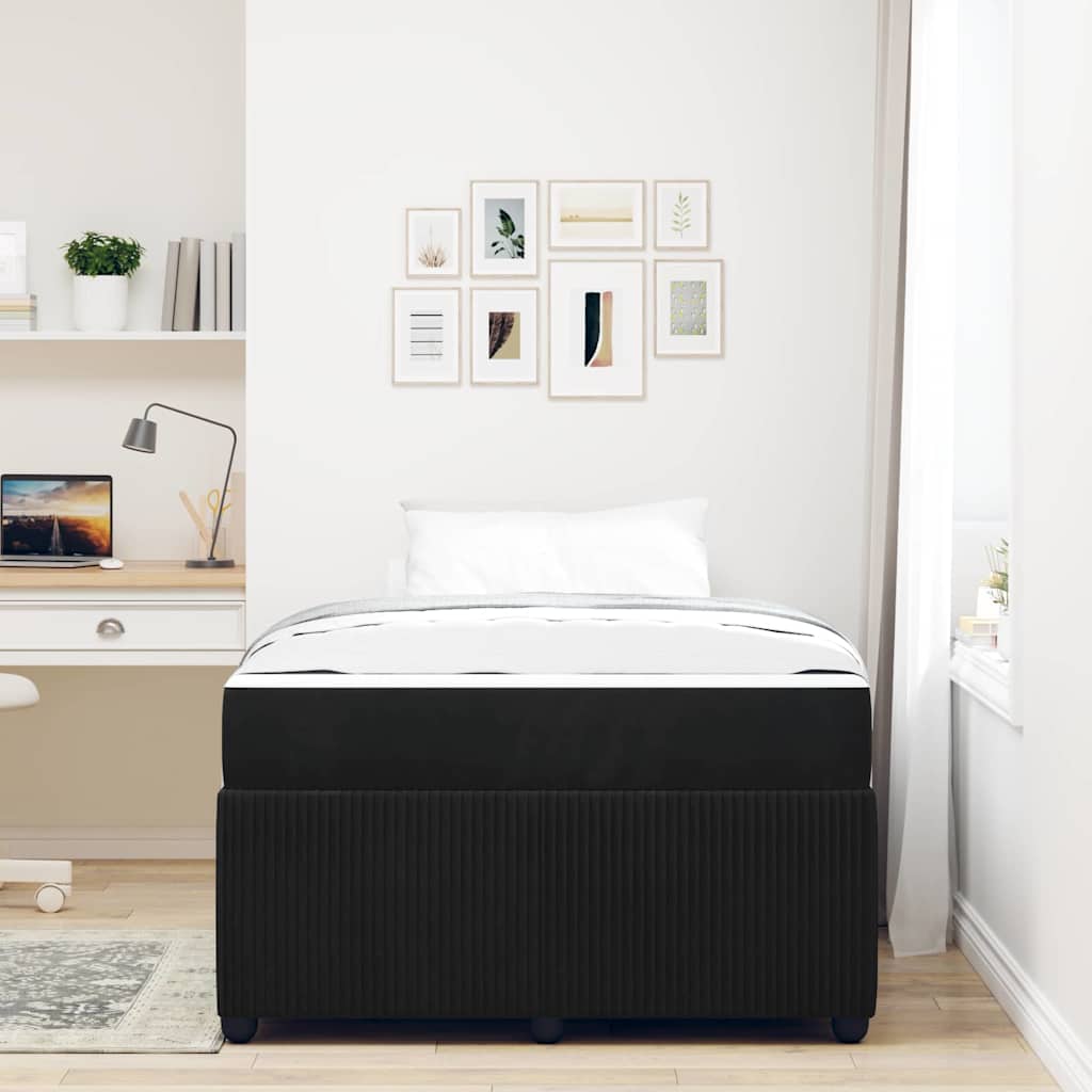 vidaXL Σκελετός Κρεβατιού με στρώμα Μαύρο 120 x 190 cm ύφασμα