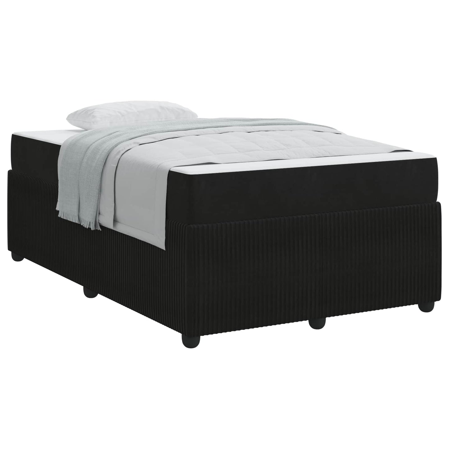 vidaXL Σκελετός Κρεβατιού με στρώμα Μαύρο 120 x 190 cm ύφασμα
