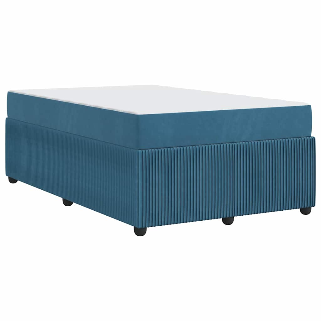 vidaXL Σκελετός Κρεβατιού με στρώμα Μπλε 120 x 190 cm ύφασμα