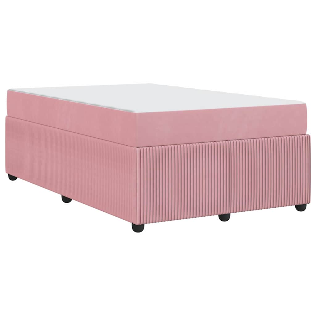 vidaXL Σκελετός Κρεβατιού με στρώμα Ροζ 120 x 190 cm ύφασμα