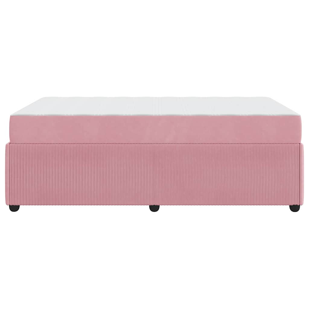 vidaXL Σκελετός Κρεβατιού με στρώμα Ροζ 120 x 190 cm ύφασμα