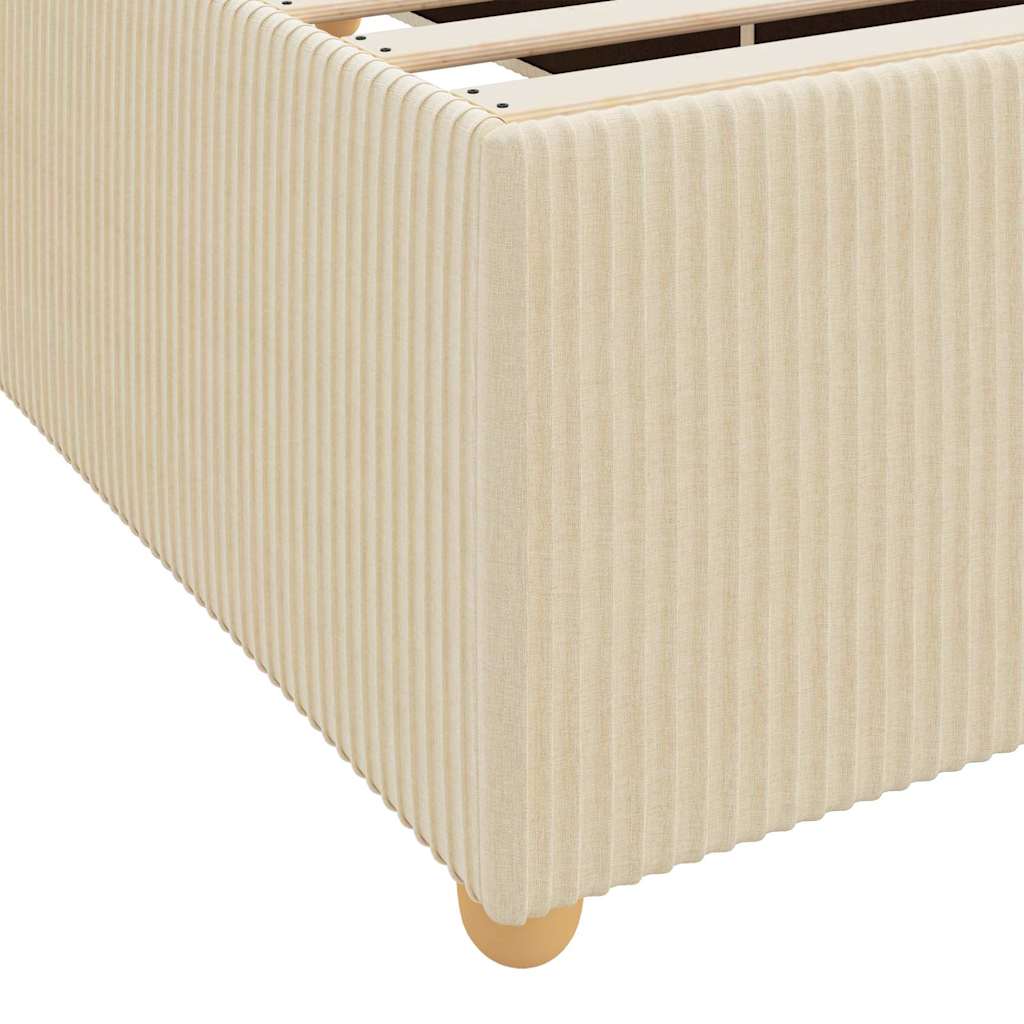 vidaXL Σκελετός Κρεβατιού με στρώμα Κρεμ 120 x 200 cm ύφασμα