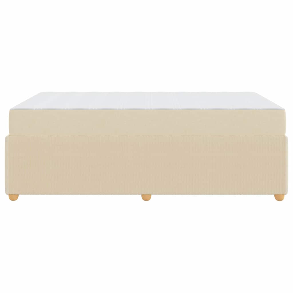 vidaXL Σκελετός Κρεβατιού με στρώμα Κρεμ 120 x 200 cm ύφασμα
