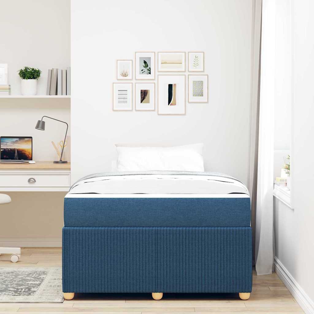 vidaXL Σκελετός Κρεβατιού με στρώμα Μπλε 120 x 200 cm ύφασμα